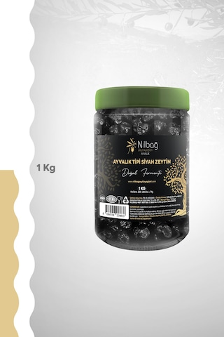 Nilbağ Zeytinyağları Ayvalık Tipi Siyah Zeytin 1 KG