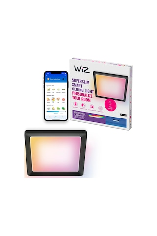Wiz Siyah Akıllı Sıva Üstü Rgb Kare Panel Tavan Armatürü 17w Renkli