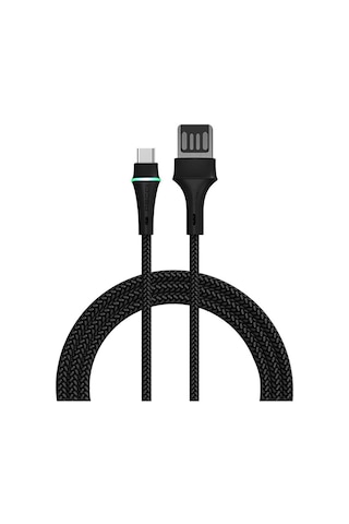 Recci RTC-N19C Genbu Serisi USB-A to Type-C 3A Hızlı Şarj Özellikli Şarj ve Data Kablosu 1M Siyah