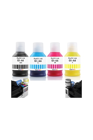 Goink Canon GI-46 4 Renk Pigment Uyumlu Mürekkep GX3040/GX4040/GX5040/GX6040/GX7040