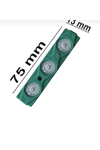 Point 10 Adet 3 Ledli Parmak Led Modül 1.5w 2835 Smd Mercekli 12v Yeşil