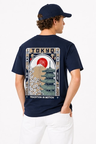 Bayloranzzo Tokyo City %100 Pamuk Heavy Cotton Premium Kalite Unisex Tişört Lacivert