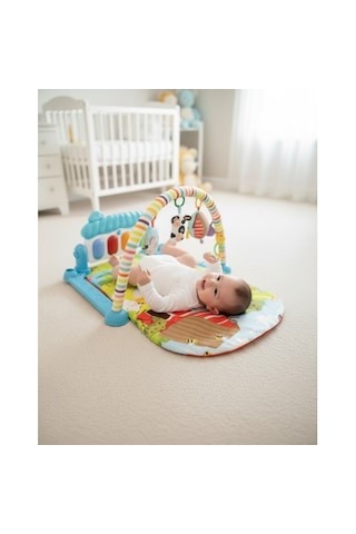 Toys2you Piyanolu Oyun Halısı Işıklı Ve Müzikli Gelişim Matı Çiftlik 70x45x35