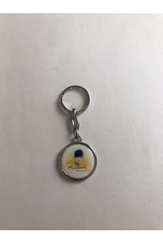 Bd Tekstil Kemal Atatürk Tasarım Beyaz Renkli Anahtarlık