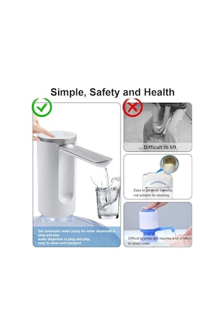 Maoyaya Su Miktarı Seçimli Kullanışlı Otomatik Su Sebili Evrensel Elektrikli Katlanabilir Su Pompası, Renk Beyaz Diğer