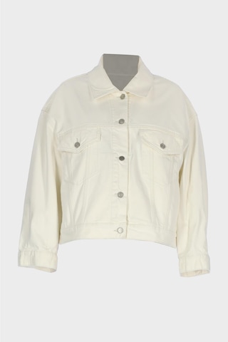 Ekru Patı Düğmeli Oversize Jean Ceket C 4538-247 Ekru