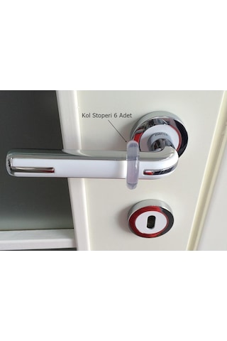 Metali Kapı Kolu Stoperi Tampon Şeffaf 6 Adet