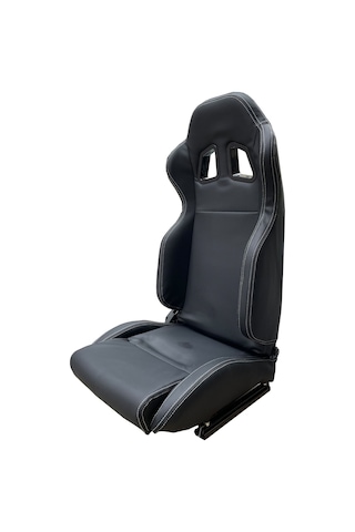 Spor Koltuk Deri Siyah Beyaz Dikişli 1 Takım 2 Adet