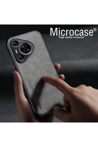 Huawei Pura 70 Deri Kaplama Kılıf Al4970 Gri