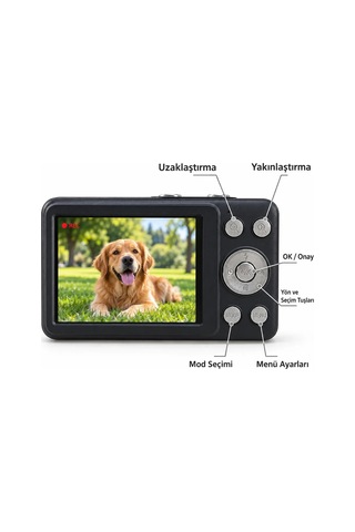 Günlük Ve Seyahat Kullanımına Uygun Ekranlı Siyah Fotoğraf Makinesi
