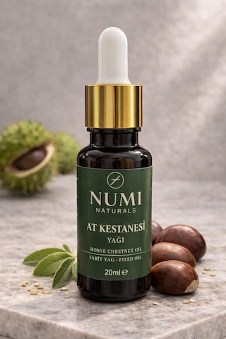 %100 Saf At Kestanesi Yağı 20 Ml Doğal Sabit Yağ Masaj Ve Cilt Bakımı İçin