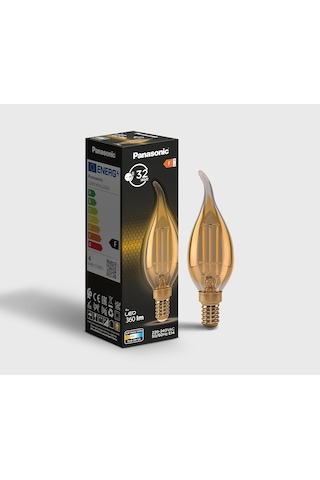 Lexroo Filament Ampul Mum Tipi E14 Flame 4w 360lm 2000k Gold Sıcak Sarı Işık Standart
