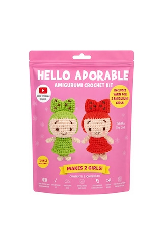 Bakgelal Hello Adorable Amigurumi Kız Bebek Yapım Kiti 2'li Bff Kendin Yap Örgü Hobi Seti