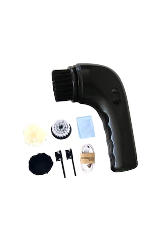 Homyl Elektrikli Ayakkabı Cilalama Fırçası Deri Bakım Seti Siyah