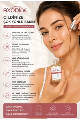 Axodine Gözenek Sıkılaştırıcı Sivilce Leke Ve Siyah Nokta Karşıtı Niacinamide Serum 30 ML