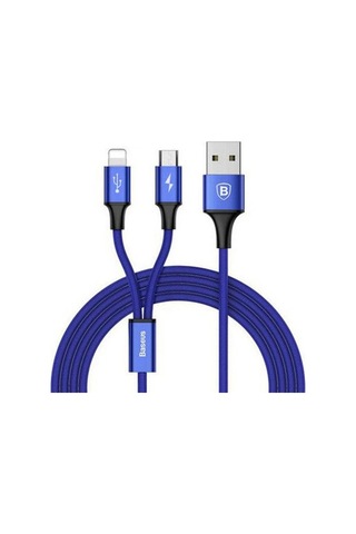 Baseus Rapid Series 2in1 İphone+ Micro Usb 3.0a Usb Kablo Şarj 120cm- 5775 Standart