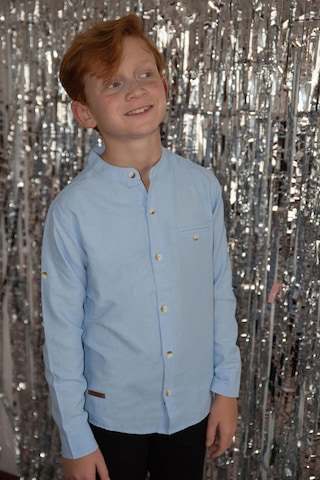 Breeze Girls & Boys Erkek Çocuk Gömlek Armalı Düğmeli 8-12 Yaş, Açık Mavi Açık Mavi