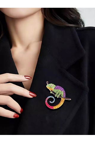 Bijoubijou Broş Bijuteri Bukalemun 251814784 Yeşil