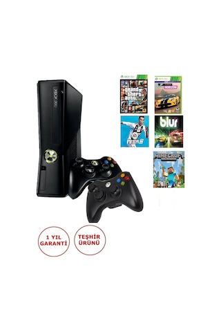 Xbox 360 Slim 250 GB 30 Oyun Yüklü Konsol + 2 Kol + Jtag (İthalatçı Garantili)