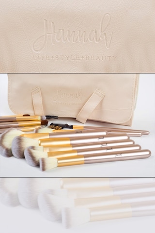 Hannah 18 Parça Makyaj Fırça Seti Krem