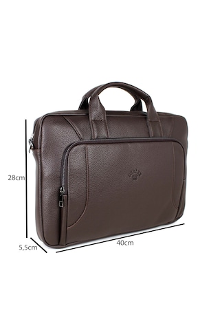 Kahverengi Evrak Ve Laptop Çantası 15,6 İnç Unisex Kahverengi
