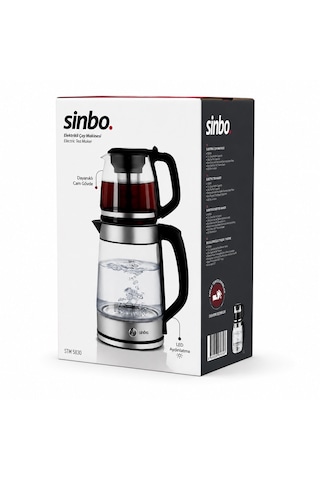 2in1 Çaycı - Kettle Çelik Elektrikli Çay Makinesi 2lt + 1,2lt Çay Süzgeçli 360 Dönebilir Stm-5990