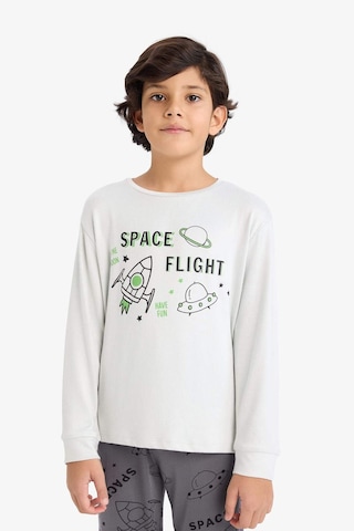 Defacto Erkek Çocuk Termal Pijama Takımı Baskılı Uzun Kollu Üst Uzun Alt F3349a825wngr503 Gri-gr503