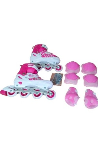 Paten Ayarlanabilir 2+2 Ve 2+1+1 Işıklı Pembe Koruma Seti Pembe