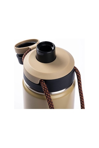 Haers Haki Çift Katmanlı Paslanmaz Çelik Termos Su Şişesi 500ml Haki