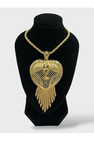 Arnes Jewelry Çelik 22 Ayar Altın Kaplama Hint Kolye Ar609nes Gold