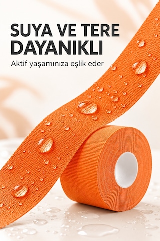 Vücut Uyumlu Sporcu Bandı - Kinezyo Bant - Turuncu