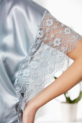 Pierre Cardin Mist Saten Dantelli Gecelik Sabahlık Takım 4438 Mist