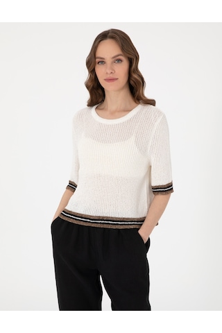 Pierre Cardin Kadın Ekru Kazak /triko 50306558-vr019 Ekru