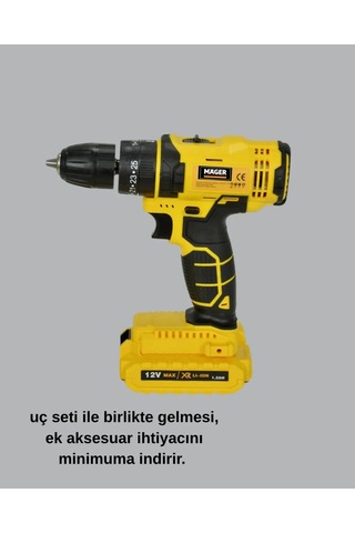 Astraltech 12v Akülü Matkap 20-30 Nm Tork Çift Hız Ayarı
