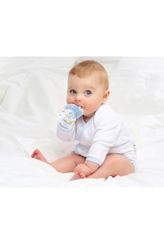 Babyjem Bebek Diş Kaşıyıcı Eldiveni Kelebek Mavi