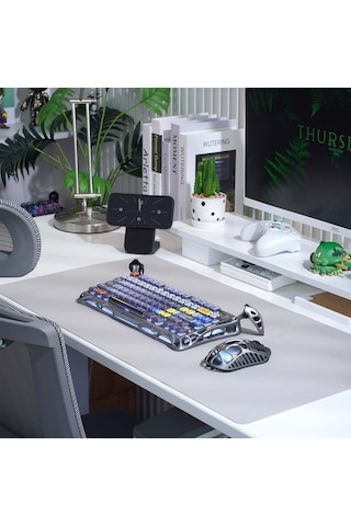 Gravastar Mercury K1 Pro Mekanik Gaming Klavye Ve M1 Pro Kablosuz Optik Mouse Seti, Interstellar Sil Optik