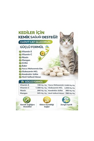 Clovit Cat Glucorun Glukozamin kalça, eklem, iskelet destekleyic