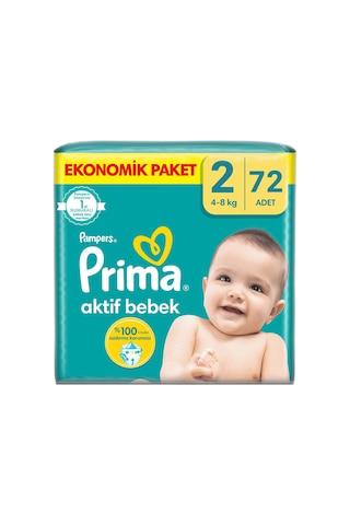 Prima 2 Beden Yenidoğan Bebek Bezi Fırsat Paketi 72 Adet