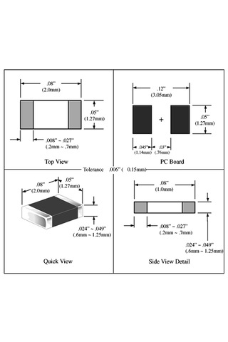 0805 Smd Kapasitör Set 16 Tip 320 Parça Yüzey Montaj Film Seramik