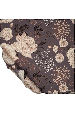 İpekevi Twill İpek Eşarp - Rosa Desenli - Gri Gri