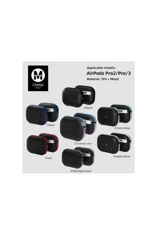 Movenchy Apple Airpods Uyumlu - 3 3.nesil Mo-a8 Armor Kılıf - Koyu Yeşil Belirtilmemiş