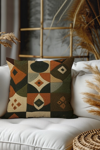 2 Li Nakış Desenli, Çift Taraflı Baskı, Kırlent Kılıfı Seti 15