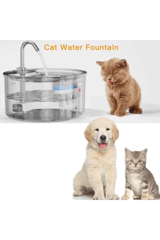 Ecronicword Evcil Hayvan İçme Çeşmesi Paslanmaz Çelik Kediler