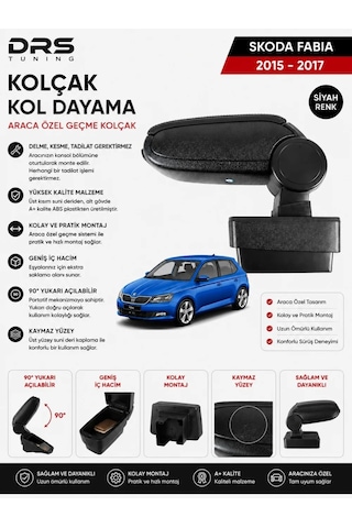 Skoda Fabia 2015 - 2021 Kolçak Kol Dayama Siyah