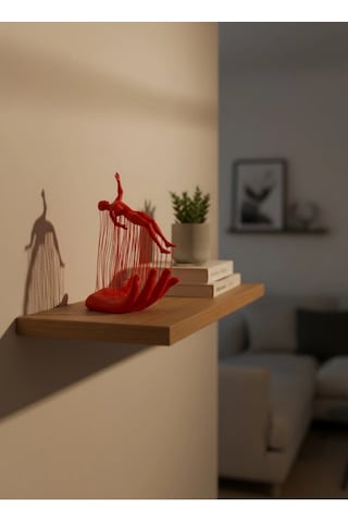 El Formlu İnsan Figürü Kırmızı Modern Dekoratif Biblo Soyut Tasarım 12x18 Cm