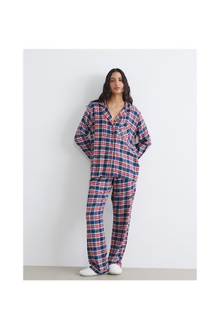 Lcw Dream Kırmızı Gömlek Yaka Ekose Kadın Pijama Takımı
