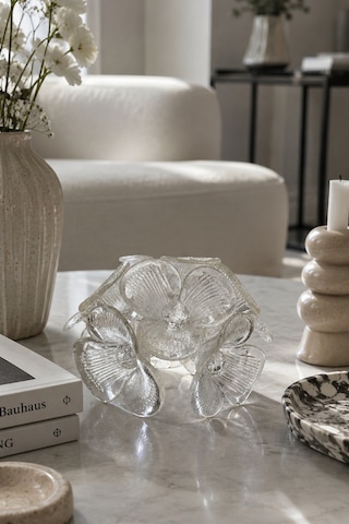 Lüks El Yapımı Kristal Cam Çiçek Dekoratif Obje El Kesmesi Kristal Top Detaylı