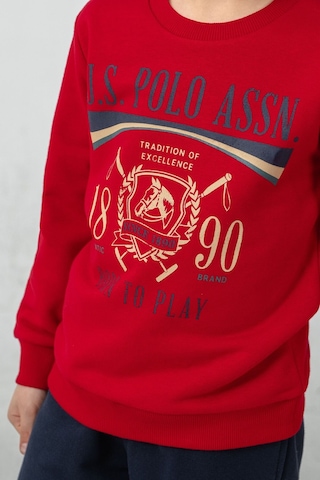U.S. Polo Assn. Erkek Çocuk Baskılı Kırmızı Uzun Kol Eşofman Takımı Us2615-c-v2 Us2615-c-v2