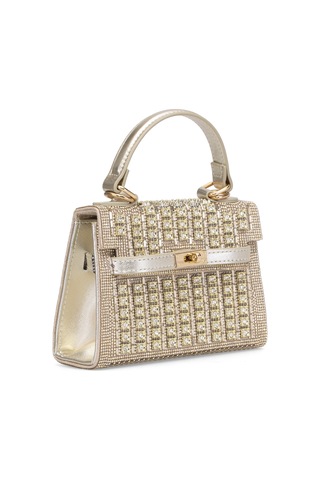 Guja 25yg585 Kadın Taşlı Abiye Çanta Altın Altın