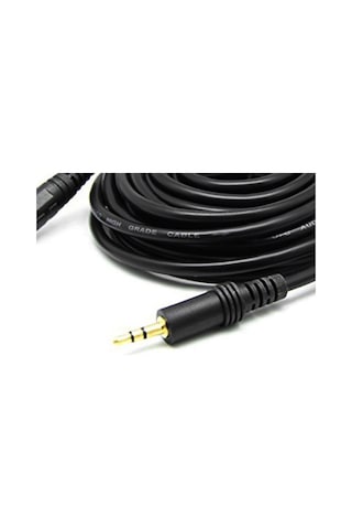 Hombey 5 Metre Siyah 3.5mm Erkek- Dişi Ses Uzatma Kablosu Altın Kaplı Bağlantı